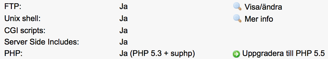 Uppgraderingslänk PHP 5.5